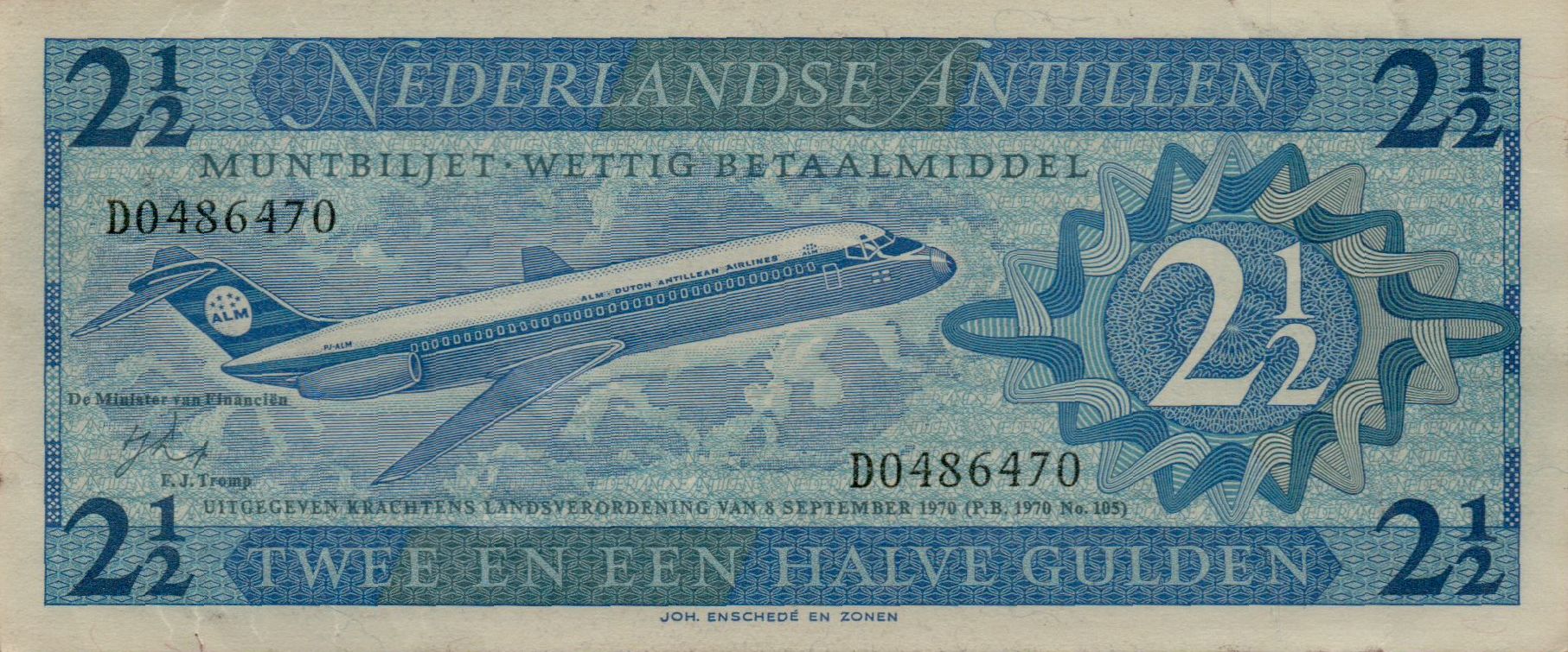 Netherlands Antilles 2½ 1970 XF+ P-21